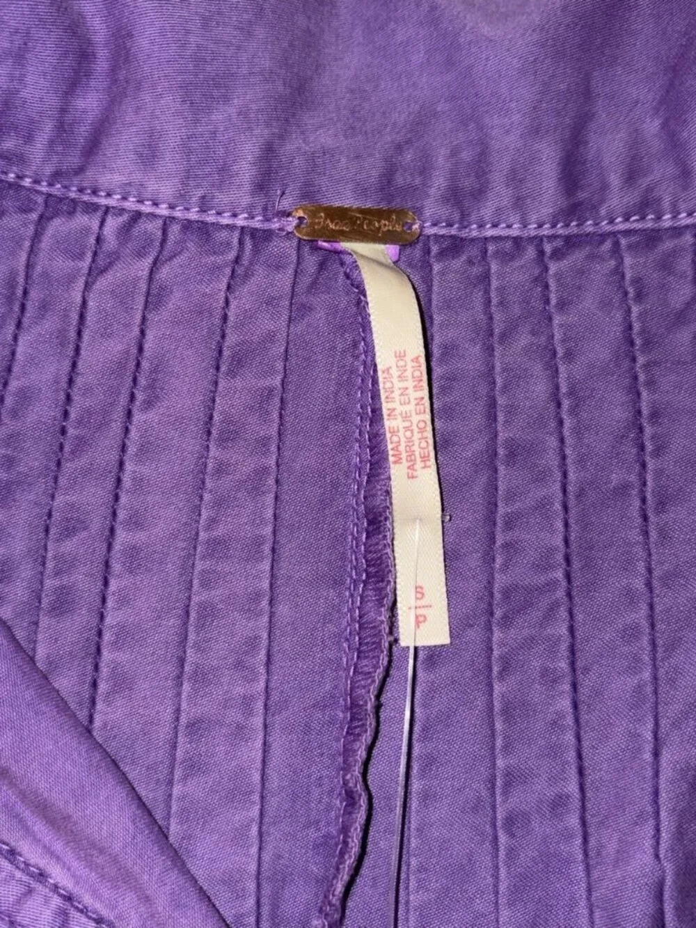Free People Keep It Crisp Shortall Romper Short Sleeve Purple Shorts Sz S NWT
